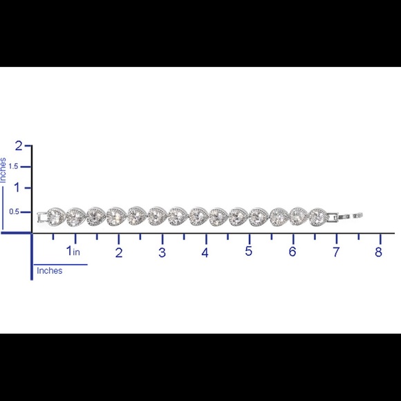 Simulated Diamond Heart Bracelet - Picture 4 of 4